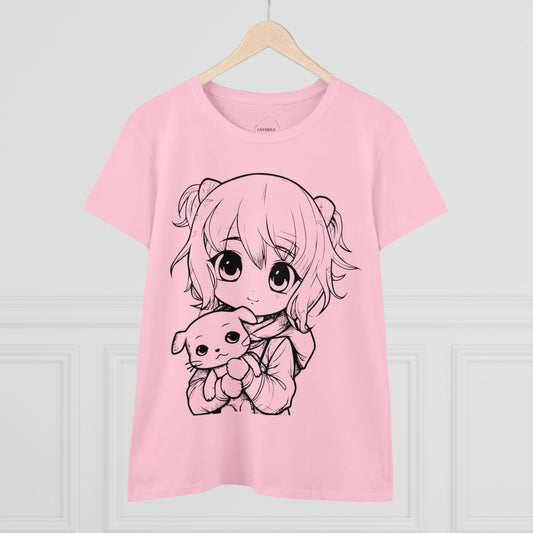 Happy Girl With Dog Anime - Women’s Tee